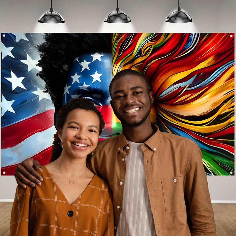 Juneteenth Backdrop for Photography Happy Juneteenth Banner African American 19th