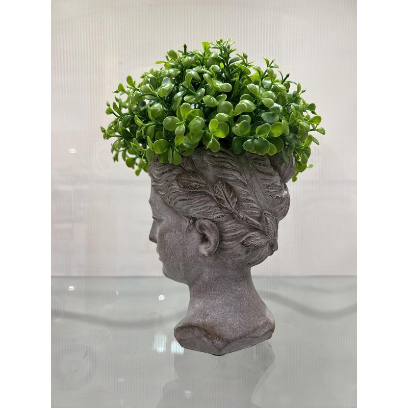 Abbott Collection Goddess Head Wall Planter - Small Cement Indoor