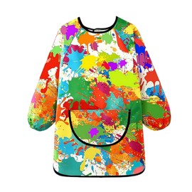 Heanvmyss Kids Art Aprons for Age 3-8 Years Girls Boys,Kids Artist Painting Apron with Long Sleeves,Waterproof Graffiti Smock Toddler with Pockets,Children Play Apron for Craft,Cooking,School