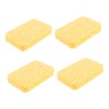 KOMBIUDA 4pcs Wood Pulp Dishwashing Sponge Heavy Duty Cellulose Scrub