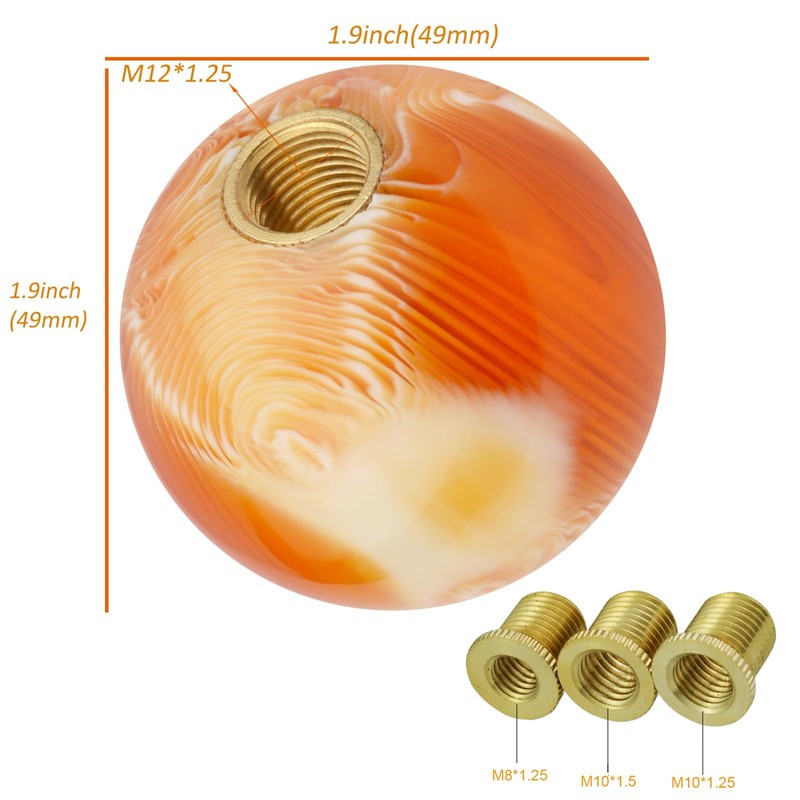 Arenbel 5 Speed Shifter Knobs Car Shift Handle Ball Shaped