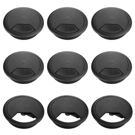 Gentpovth Cable Grommet, 9 Pieces 60mm Round Wireless Cable Grommets, Push In Cable Tidy, Plastic Cord Cable Hole Cover Grommet for Computer Desk Wire Organiser for Office