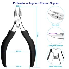 Hochwertiges Fußnagelknipser-Set für eingewachsene oder dicke Zehennägel, professionelle Fußnägel, Trimmer und Nagelfeile für Senioren und Männer