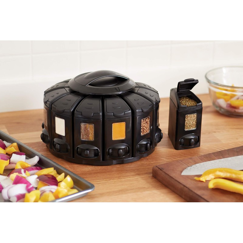 Kitchen Art Select-A-Spice Auto-Measure Pro Carousel 12 Compartments Spice Rack,