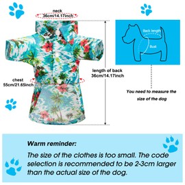 3 Pieces Small Dog Hawaiian Costume Puppy Halloween Cool T-Shirts Summer Clothes with Retro Sunglasses and Colorful Wreath Hawaiian Shirts Costume for Small to Medium Dogs Pet(Green Series)