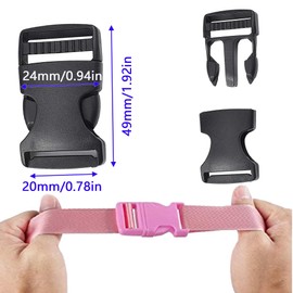Pack of 27 Plastic Buckle Clasps Clip Fastener Strap Buckles Bag Buckles Clips Plastic for Tent Straps Webbing Backpack Accessories Paracord Bracelets (20 mm, 9 Colours), 9 colours