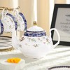 fanquare Bone China Tea Sets for Adults, 21-Piece Blue and