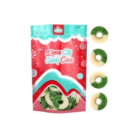 Green Apple Gummy Rings Candy - Fresh, Soft, and Chewy Sugar Dusted Gourmet Green Apple Rings Gummy Candy, by Queen City Candy Cave (2 Pound)