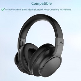 HAIZEEN Ohrpolster Kompatibel mit Avantree Aria Pro BTHS-AS90P Bluetooth Noise Cancelling Kopfhörer Ohrpolster Ersatzkissen (Proteinleder/Memory-Schaum)