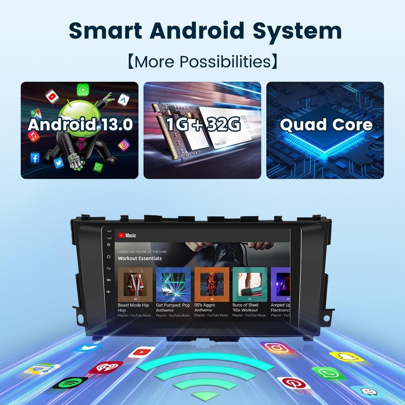 for Nissan Altima 2013-2018 Android Car Stereo Wireless Carplay/Android Auto，2G+32G