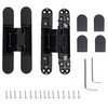 AnvFlik 4-Pack 6 inch Hidden Door Hinges Heavy Duty Black,