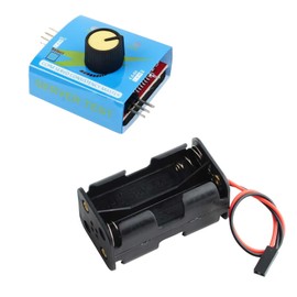 Geekstory 4 Cell AA Battery Holder Housing with JR Connector 2P+3CH Digital Servo Tester ESC Speed Controller Checker CCPM Servo for Helicopter Car Boat Robot Servo Blue