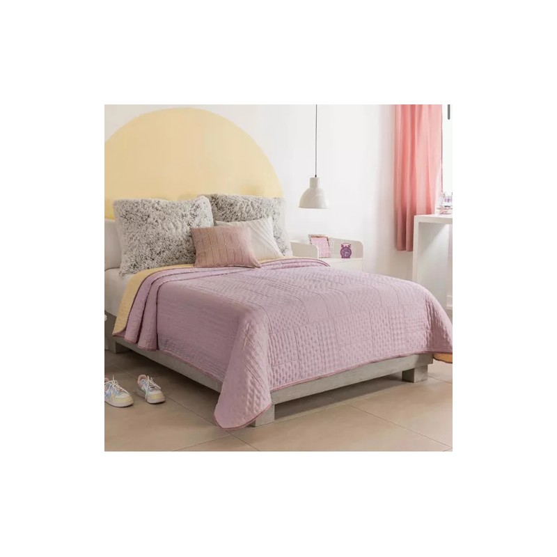 Vianney Edredón Kingsize Cuarzo Ligero /capitonado Vianney Color Rosa Diseño