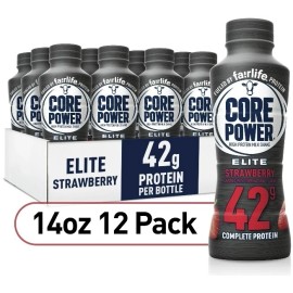 Core Power Fairlife Core Power Elite 42g High Protein Strawberry Milk Shake, 14 Oz, 12-Pack