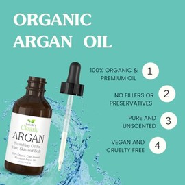 Clearly ARGAN: Aceite de Argán ORGÁNICO 100% Puro y Virgen | Extraído en Frío | Ideal para Cabello, Barba, Piel, Cara y Uñas | Antiarrugas y Humectante Natural | Secreto de Belleza Marroquí