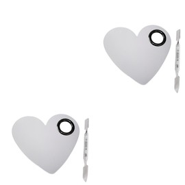 Minkissy 2pcs Shade with Spatula Makeup Palette Stainless Steel Foundation Lipstick Pigments Blending Tool Kit for Artists