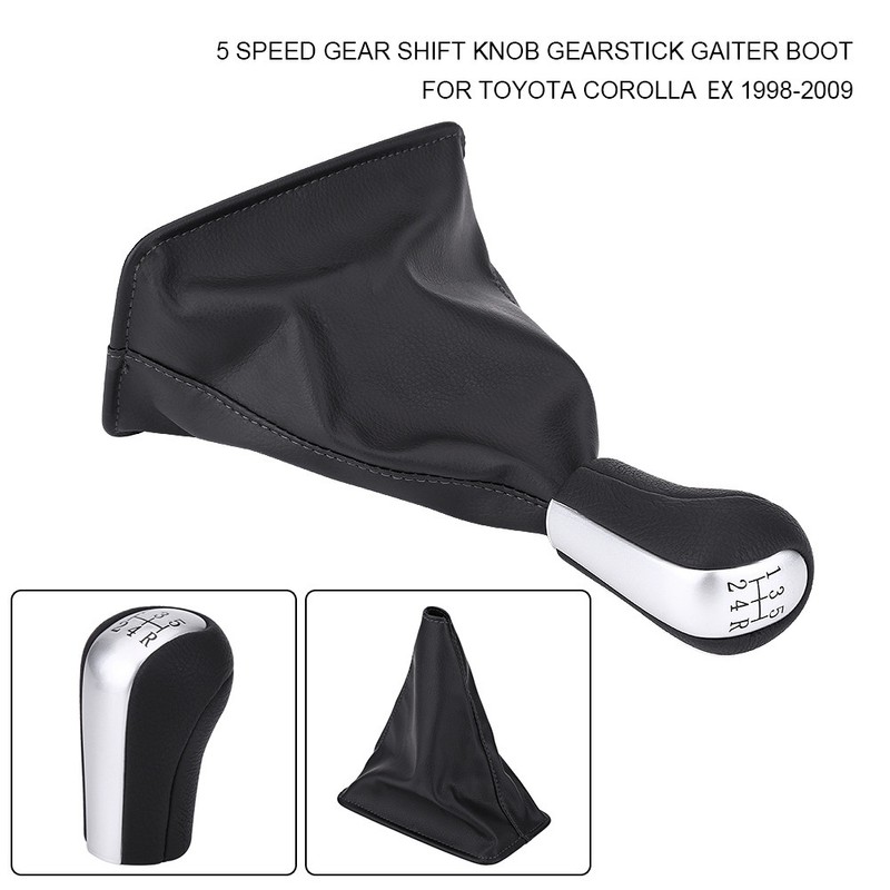 5 Speed Gear Shift Knob Gearstick Gaiter Boot for Toyota