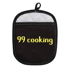 Funny Gamer Gift 99 Cooking Baking Oven Pads Pot Holder with Pocket Gaming Gift (99 Cooking)