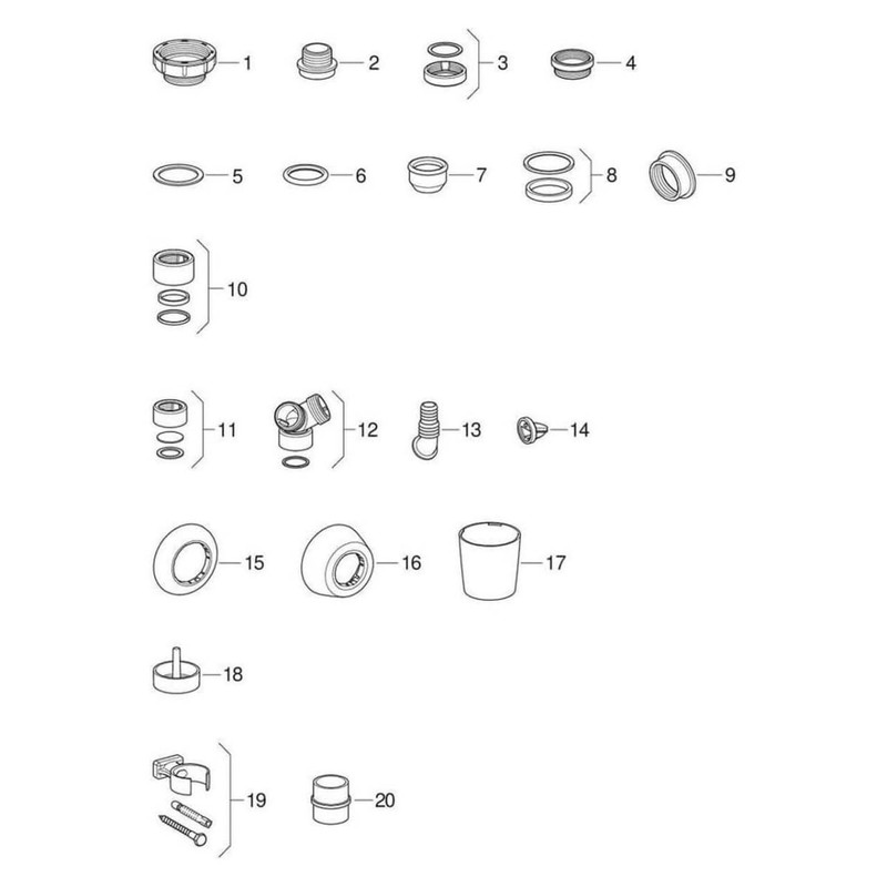 Geberit Sink Outlet Diameter 50 mm White, with connection Thread