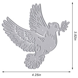 Threetols Metal Doves Background Die Cuts for Card Making, A Dove Holds a Branch Cutting Dies for DIY Decor Paper Craft Card Making Scrapbooking Paper Album Stamp