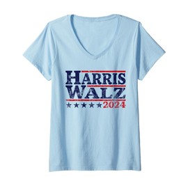 Womens Harris Walz 2024 Election President Harris Won 2024 V-Neck T-Shirt