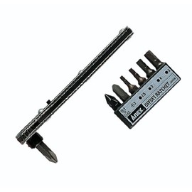 ANEX No. 417 Ratchet Screwdriver, Offset Type, Set of 7 Bits