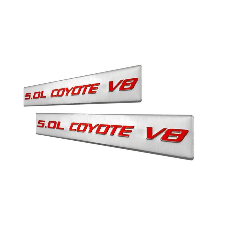 ERPART 2X (Pair/Set) 5.0L Coyote V8 RED on Silver Highly