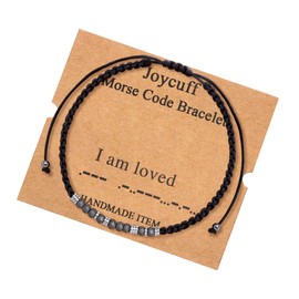 JoycuFF Inspirational Gifts for Men Morse Code Bracelets for Women Daughter Gifts Jewelry Encouragement Unique Friendship Female Friends for Birthday Christmas
