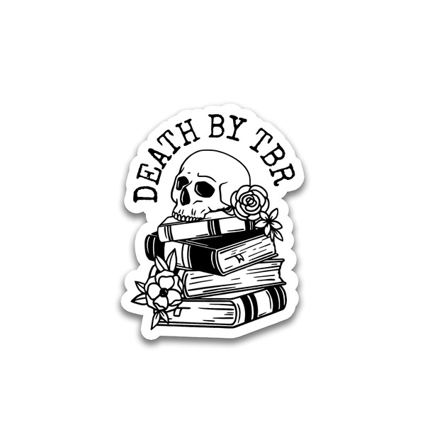 STICKYAME (3pcs) Death by TBR Sticker, Book Lover Sticker, Book