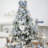 Mayreel Dusty Blue and Gold Christmas Tree Ribbon 2.5 Inch,
