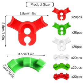 Fine jade2 Pack of 120 Plant Benders 90 Degree Plant Bender Low Stress Training Clips for Plant Branches, Gardening Plant Support