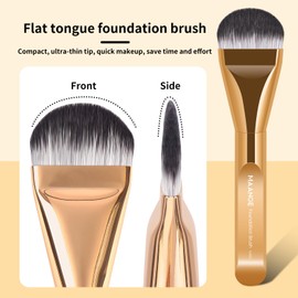 MAANGE 14-Piece Makeup Brush Set with Aluminum Ferrule- Premium Synthetic Makeup Brushes Kit Foundation Powder Brush Eye Shadow for Beginners & Professionals(Gold)