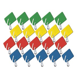 Lucky Line Square Slotted Cabinet Key Tag with Hook in Assorted Colors, 100 Blank Tags (26600)