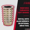 E-Z LOK Knife Threaded Insert for Soft Wood, Zinc Hex-Flanged