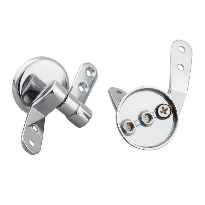 Toilet Seat Hinges Pair of Chrome Finished Replacement Hinges for