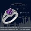 Gem Stone King 2.31 Cttw Purple Amethyst and White Moissanite