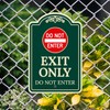 Exit Only Do Not Enter Décor Sign, (SI-73615) Greeen Dark,