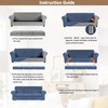 WEERRW Velvet Plush Fabric 4 Pieces Sofa Covers for 3