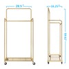 Simple Trending Double Rod Clothes Garment Rack, Heavy Duty Clothing