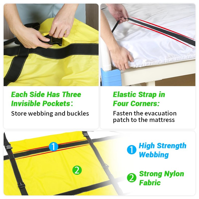Rescue Essentials Emergency Evacuation Sheet for Bedridden Patient,Rescue Sheet with