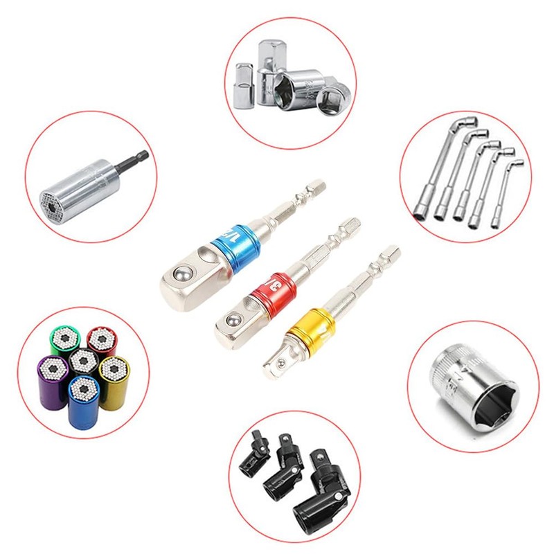 Aiweijia Impact Grade Socket Adapter Set,Bit Adapter Socket Wrench Adapter