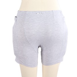 Elderly Hip Protection Shorts, Breathable Sweat Absorbing Safety Hip Protector Pants for Women (Polyester Cotton Knitted Fabric) Grey (L)