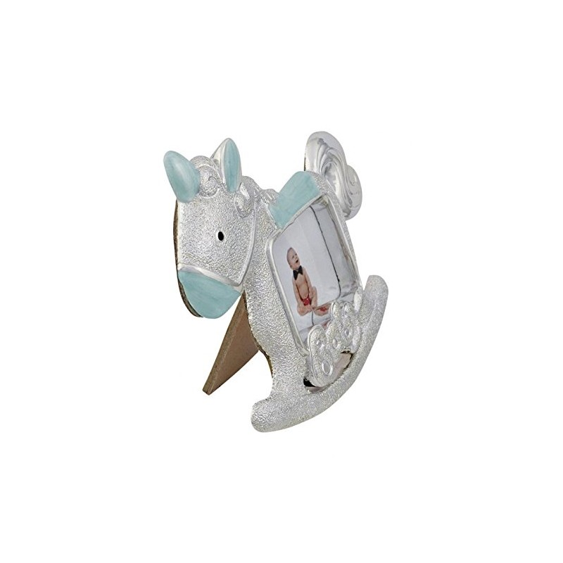 Photo frame rocking horse light blue MM35X4 cod.EL32156 cm 11.5