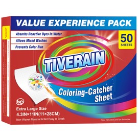TIVERAIN 50pcs Laundry Color Catcher Sheets,Color Grabbers Dye Grabbing Sheets,Allow Mixed Washes and Prevents Color Runs,Fragrance Free Color Absorber Sheets for Washer No Fluorescent Agent