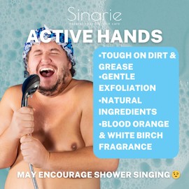 Sinarie Exfoliating Orange & Birch Hand Soap for Mechanics and Gardeners - Natural Pumice & Walnut Scrub Soaps