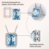Bestyle 925 Sterling Silver Love Square Cubic Zirconia Necklaces March