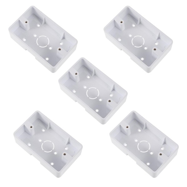 Uonlytech 5Pcs Plastic Outlet Box Wall Socket Plate Wall Mounted