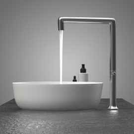 Borlon Brushed Nickel Vessel Sink Faucet, Modern Single Handle Drinking Water Faucet, High Single Hole Faucet for Bathroom Sink RV Bar