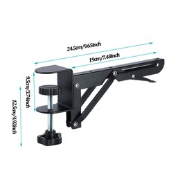 Niciksty Desk Extender Clamp for DIY Custom Wooden Desk Extender Board (Board not Included), No-Punch Computer Keyboard Tray Clamp for Home or Office (Black)