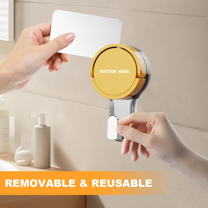 Suction Hooks 4/6 Packs, Powerful Push and Lock Vacuum Multi-Purpose